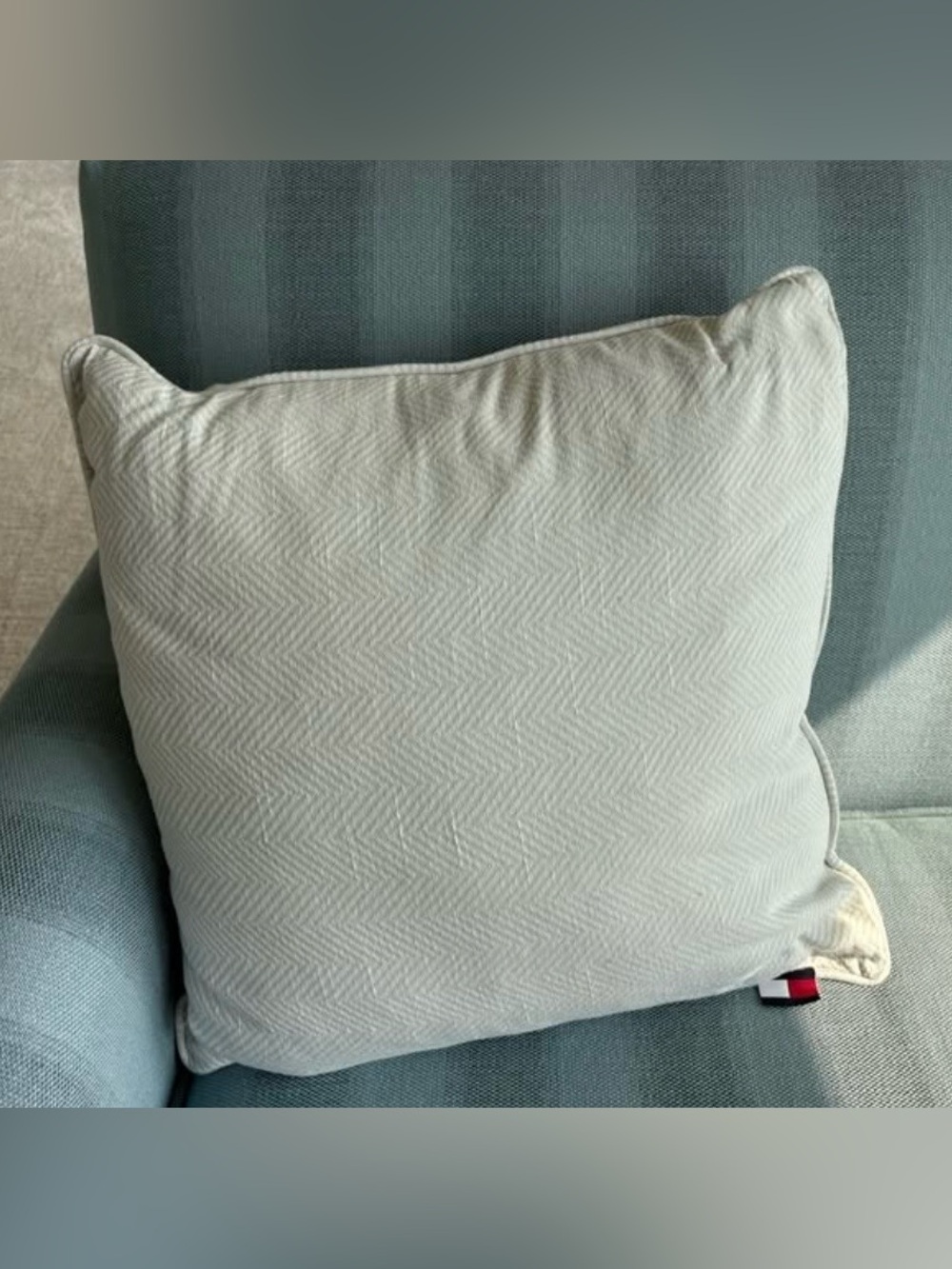 TOMMY HILFIGER LINED PATTERNED DECORATIVE THROW PILLOW